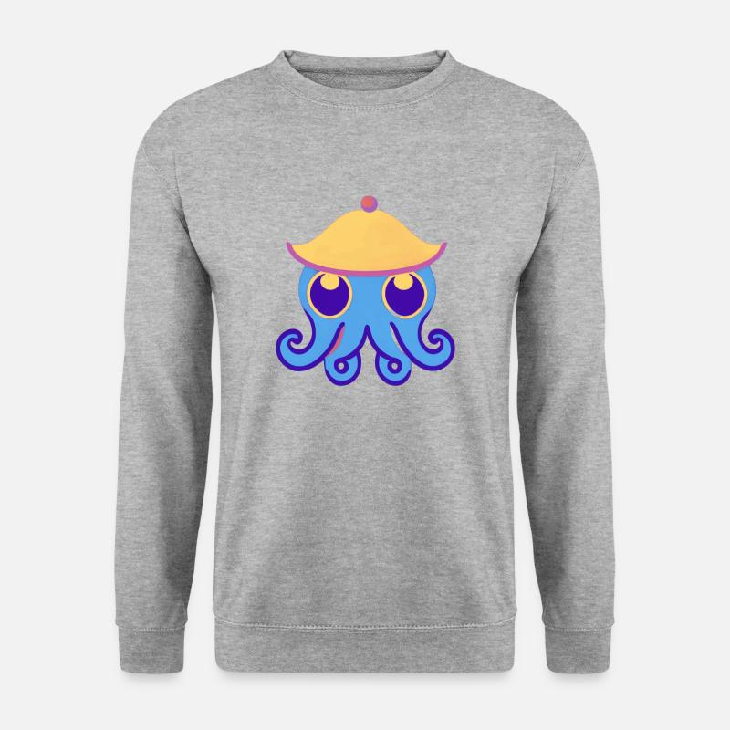 Niedlicher Oktopus - Unisex Pullover - Weißgrau meliert