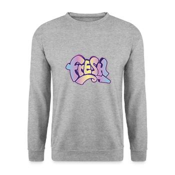 Fresh Graffiti - Unisex Sweatshirt - salt & pepper - Front - Alina (178cm) & Michal (187cm)