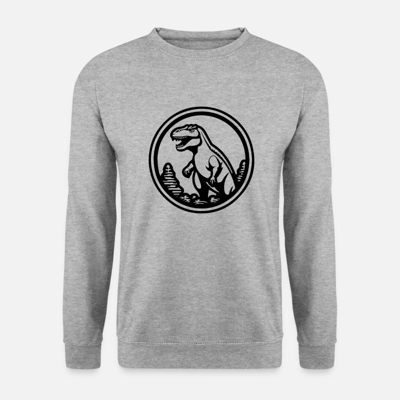 Dino Dinosaurier Dinosaurs Paläontologie - Unisex Pullover - Weißgrau meliert