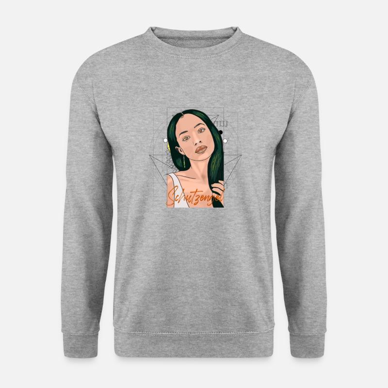 SchutzengelAff - Unisex Pullover - Weißgrau meliert