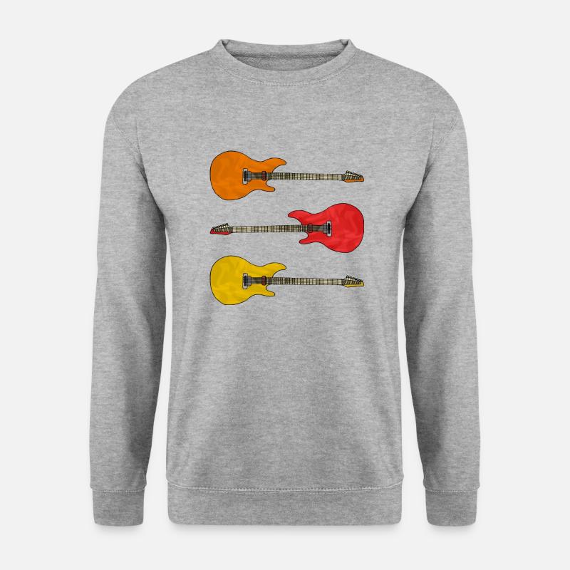 Gitarren - Unisex Pullover - Weißgrau meliert