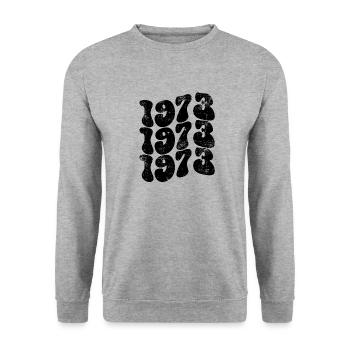 Millésime 1973 - Sweat-shirt Unisexe - gris chiné - Devant - Alina (178cm) & Michal (187cm)