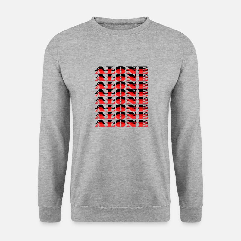 Alone - Schwarz/Rot - Unisex Pullover - Weißgrau meliert