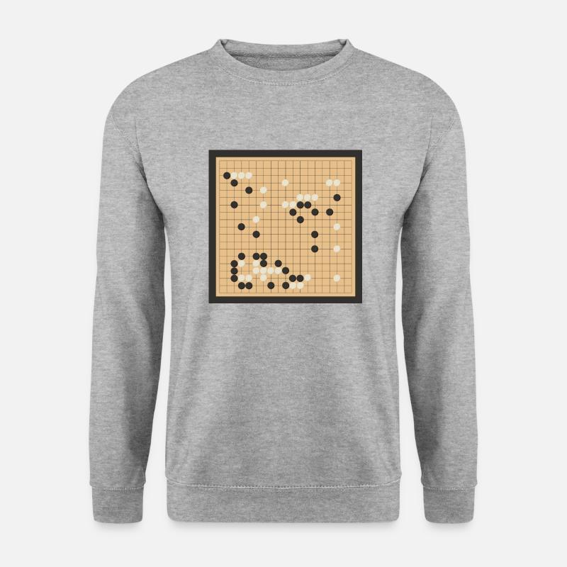 boardgame chess backgammon game night - Unisex Pullover - Weißgrau meliert
