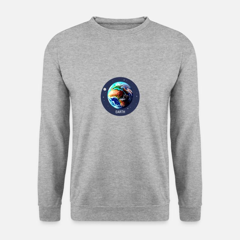 Planet Erde - Unisex Pullover - Weißgrau meliert