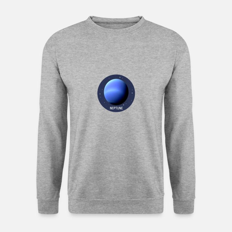 Planet Neptun - Unisex Pullover - Weißgrau meliert