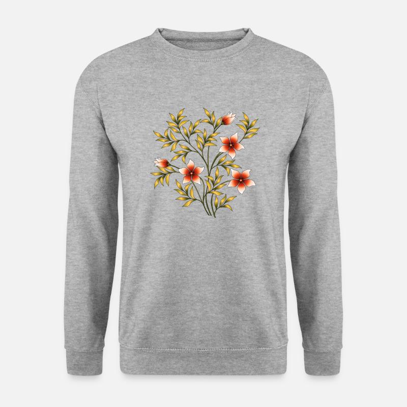 Blumen - Unisex Pullover - Weißgrau meliert