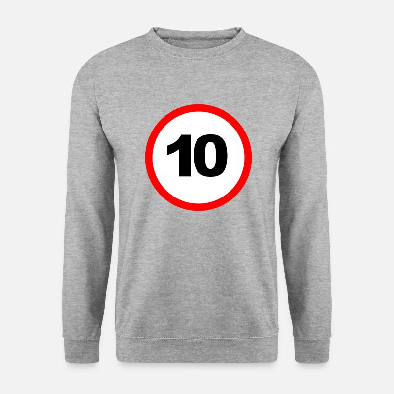 10 Design - Unisex Pullover - Weißgrau meliert