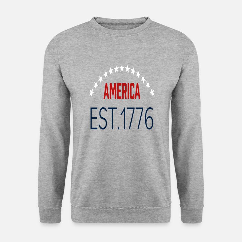 America EST. 1776 - Unisex Pullover - Weißgrau meliert