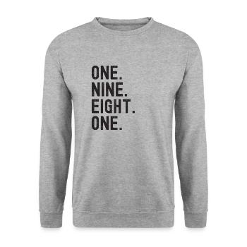 1981 Année de naissance - Sweat-shirt Unisexe - gris chiné - Devant - Alina (178cm) & Michal (187cm)