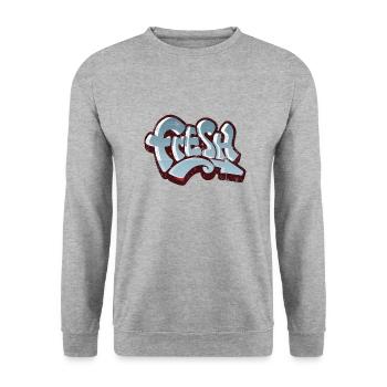 Fresh Graffiti Vintage - Unisex Pullover - Weißgrau meliert - Vorne - Alina (178cm) & Michal (187cm)