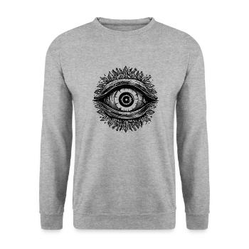 Auge Augen Augenarzt - Unisex Pullover - Weißgrau meliert - Vorne - Alina (178cm) & Michal (187cm)