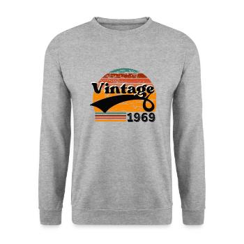 Jahrgang 1969 - Unisex Pullover - Weißgrau meliert - Vorne - Alina (178cm) & Michal (187cm)