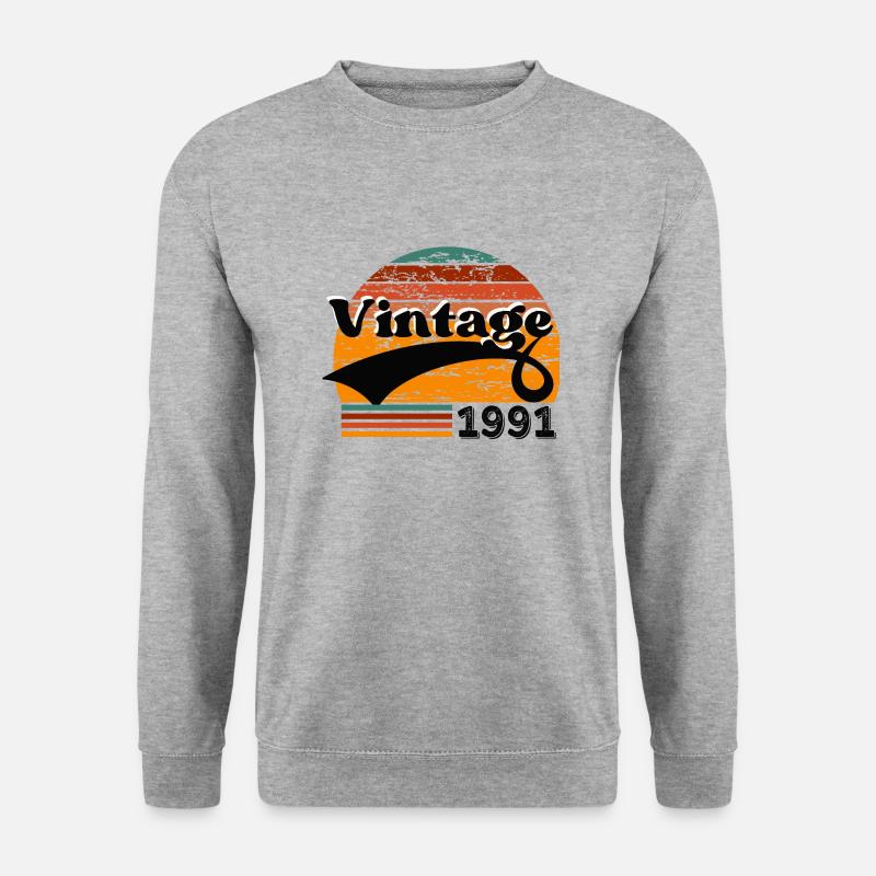 Jahrgang 1991 - Unisex Pullover - Weißgrau meliert