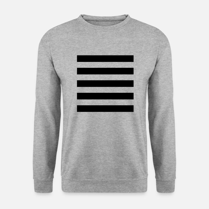 Gestreift - Unisex Pullover - Weißgrau meliert