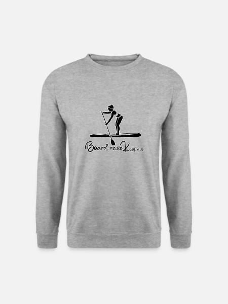 Stand Up Paddling Girl-Board Raus Kopf aus - Unisex Pullover - Weißgrau meliert