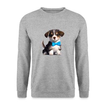 Propriétaire de chien chiot berger australien - Sweat-shirt Unisexe - gris chiné - Devant - Alina (178cm) & Michal (187cm)