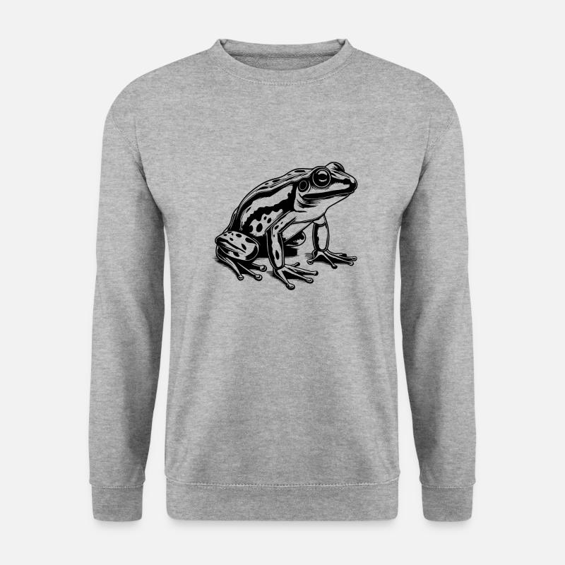 Frosch Amphibie Kröte - Unisex Pullover - Weißgrau meliert