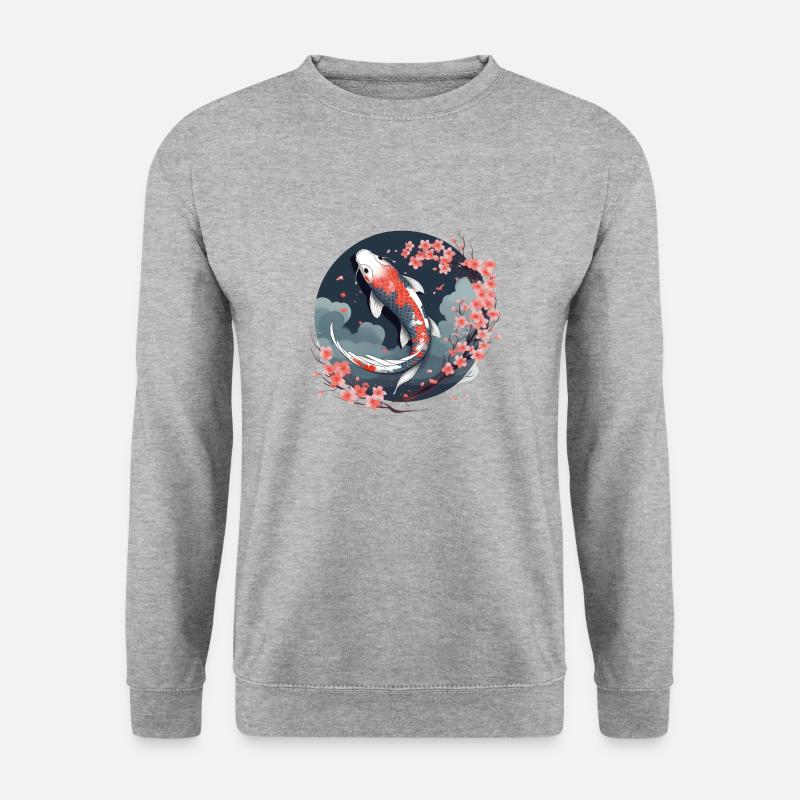 Cherry Koi - Unisex Pullover - Weißgrau meliert