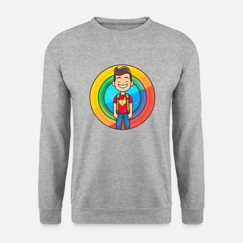 Pride LGBT Mann Kinder - Unisex Pullover - Weißgrau meliert