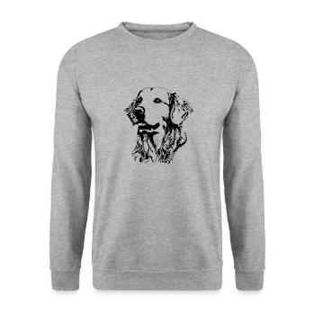 Golden retriever - Sweat-shirt Unisexe - gris chiné - Devant - Alina (178cm) & Michal (187cm)