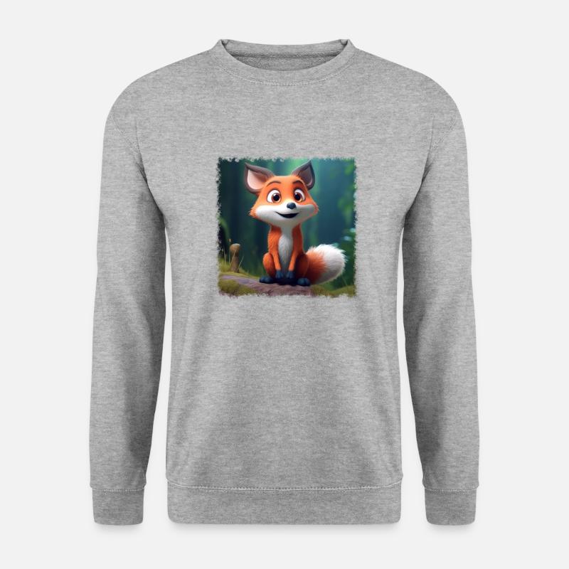 Niedlicher Fuchs - Unisex Pullover - Weißgrau meliert