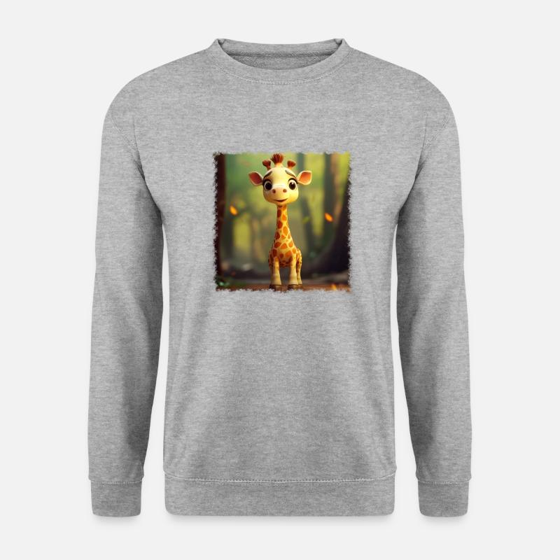 Süße Giraffe - Unisex Pullover - Weißgrau meliert