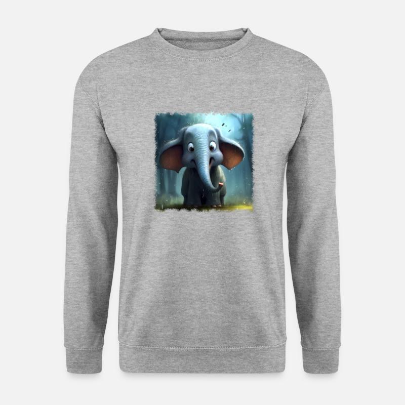 Kleiner Elefant - Unisex Pullover - Weißgrau meliert