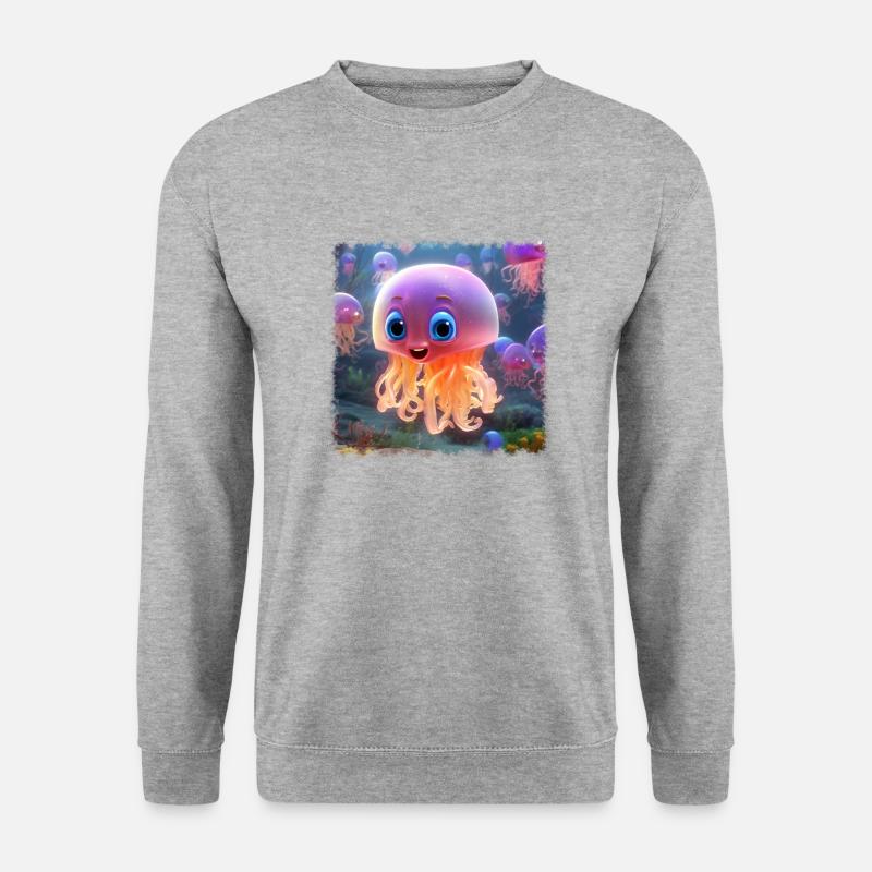 Süße Qualle - Unisex Pullover - Weißgrau meliert