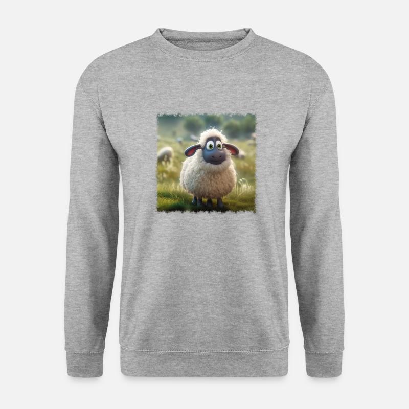 Kleines Schaf - Unisex Pullover - Weißgrau meliert
