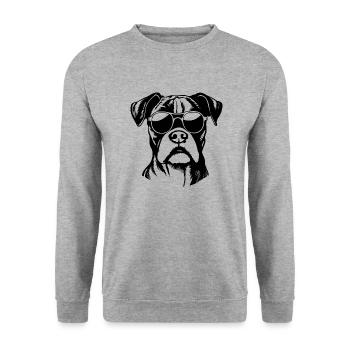 Boxer Dog Dog Breeds - Unisex Sweatshirt - salt & pepper - Front - Alina (178cm) & Michal (187cm)