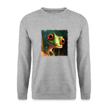 Cute gecko - Unisex Sweatshirt - salt & pepper - Front - Alina (178cm) & Michal (187cm)
