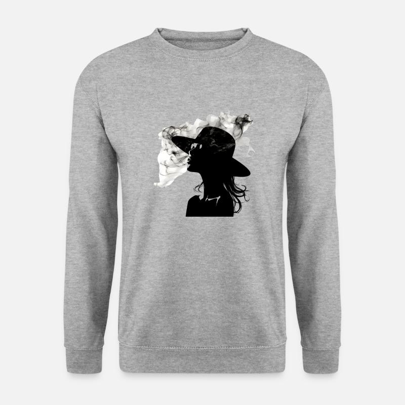 Rauchende Faru - Unisex Pullover - Weißgrau meliert