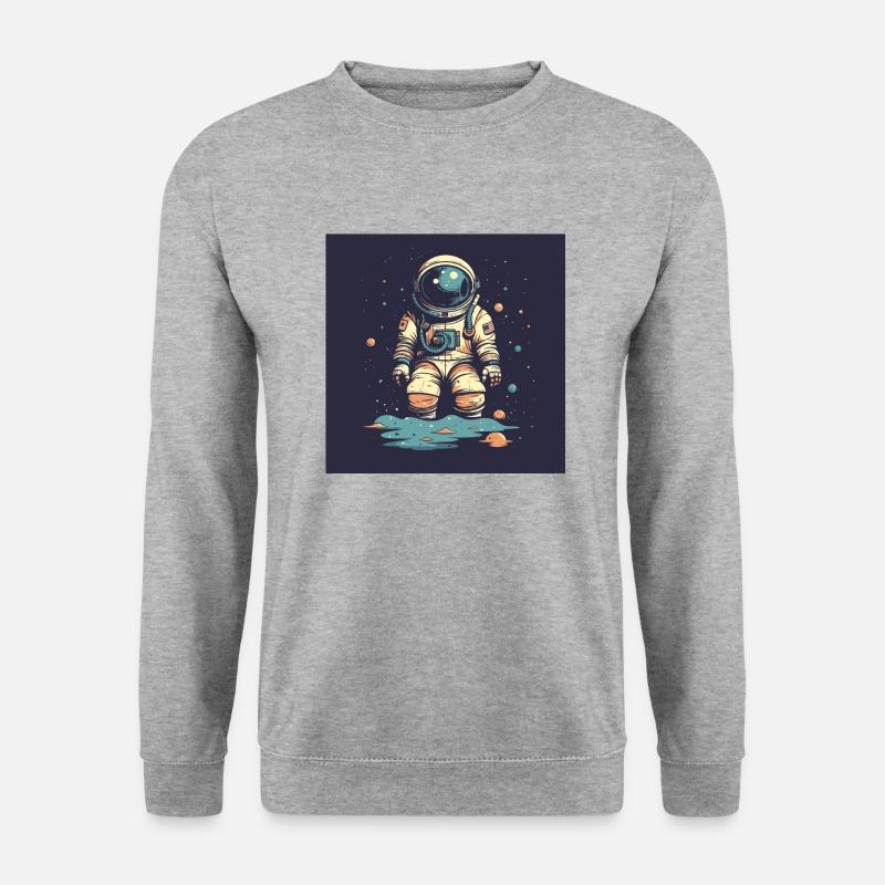 Retro Space Adventures - Unisex Pullover - Weißgrau meliert
