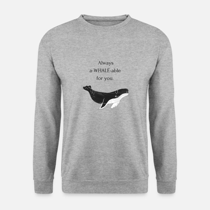 a whale able - Unisex Pullover - Weißgrau meliert