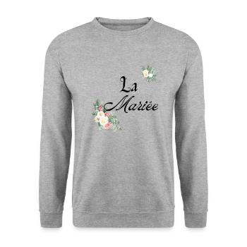 La mariée - Sweat-shirt Unisexe - gris chiné - Devant - Alina (178cm) & Michal (187cm)