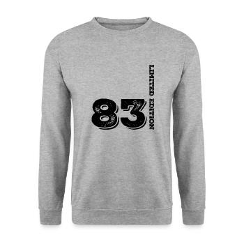 1983 Vintage - Unisex Pullover - Weißgrau meliert - Vorne - Alina (178cm) & Michal (187cm)