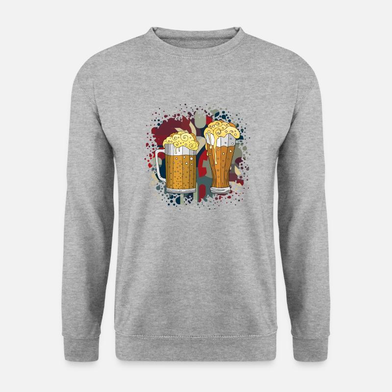 Becher und Glas - Unisex Pullover - Weißgrau meliert
