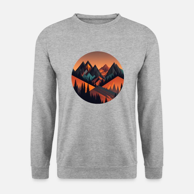 Abstrakte Landschaft - Unisex Pullover - Weißgrau meliert