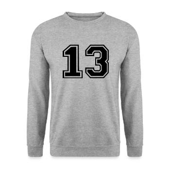 13 - Unisex Sweatshirt - salt & pepper - Front - Alina (178cm) & Michal (187cm)