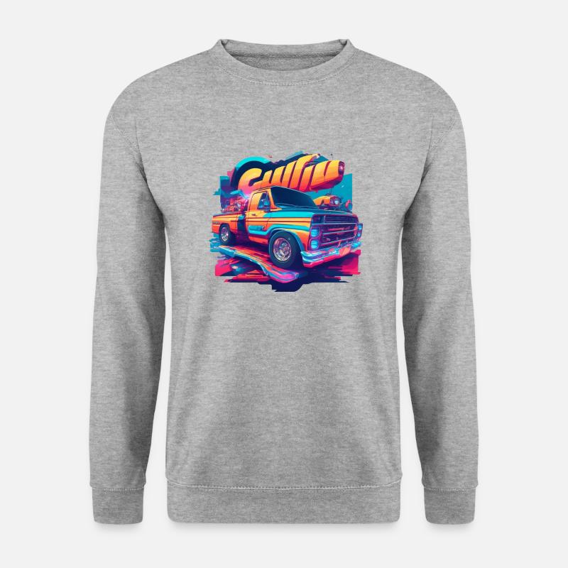 Cyberpunk-Truck massiv - Unisex Pullover - Weißgrau meliert