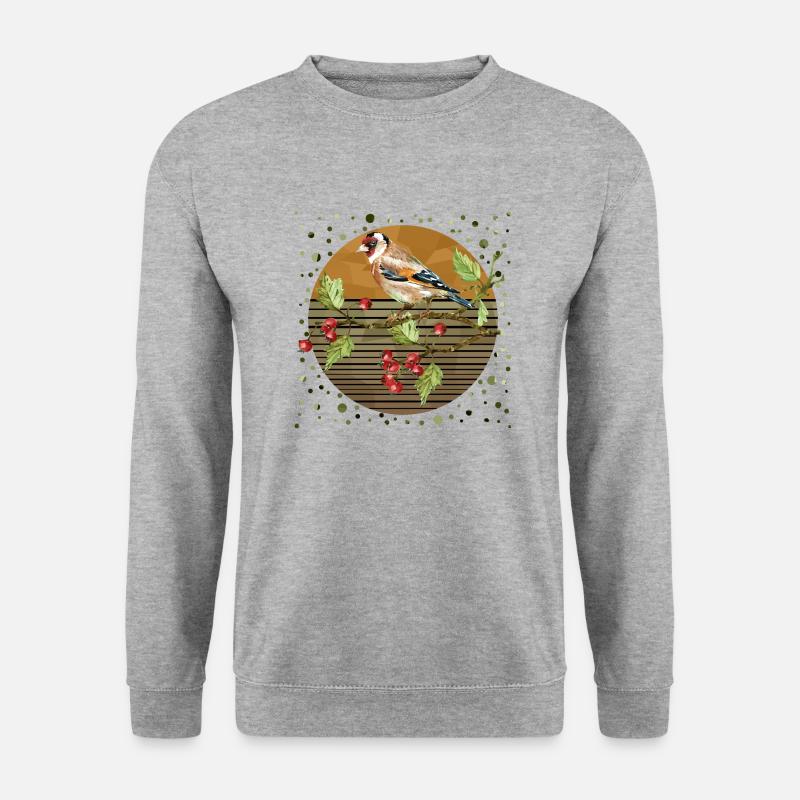 Bunter Vogel - Unisex Pullover - Weißgrau meliert