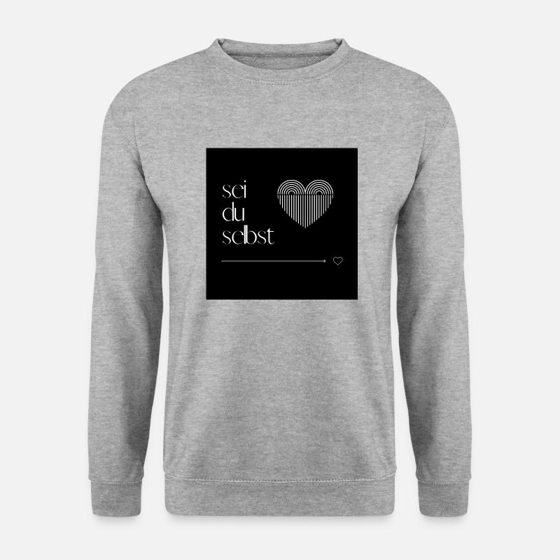 SeiDuSelbst - Unisex Pullover - Weißgrau meliert