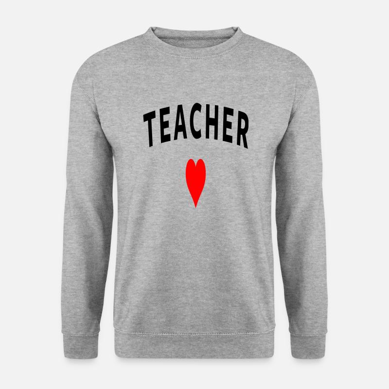 Teacher Heart - Unisex Pullover - Weißgrau meliert