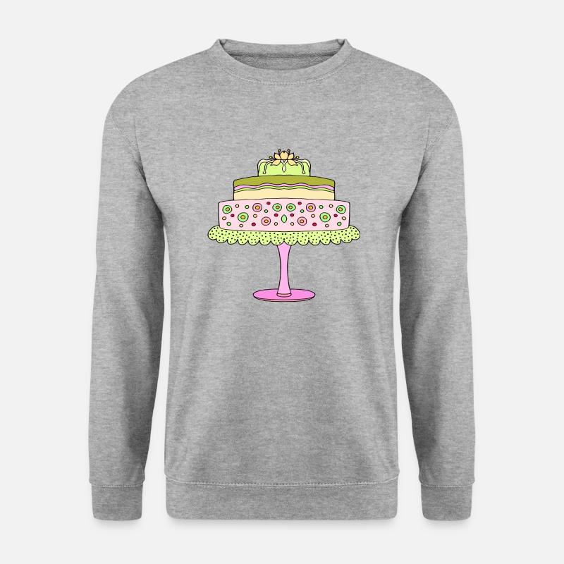 Kuchen - Unisex Pullover - Weißgrau meliert
