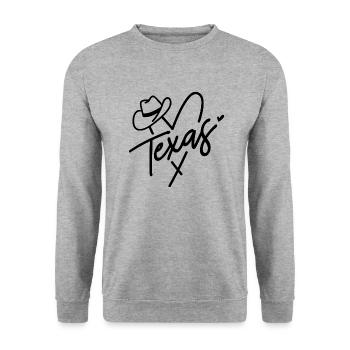 Texas Cowboy Heart Love - Unisex Sweatshirt - salt & pepper - Front - Alina (178cm) & Michal (187cm)