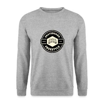SKATEBOARD FREESTYLE X PLANCHE FACE - Sweat-shirt Unisexe - gris chiné - Devant - Alina (178cm) & Michal (187cm)