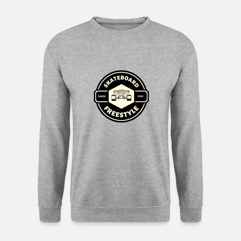 SKATEBOARD FREESTYLE X BOARD FACE - Unisex Pullover - Weißgrau meliert