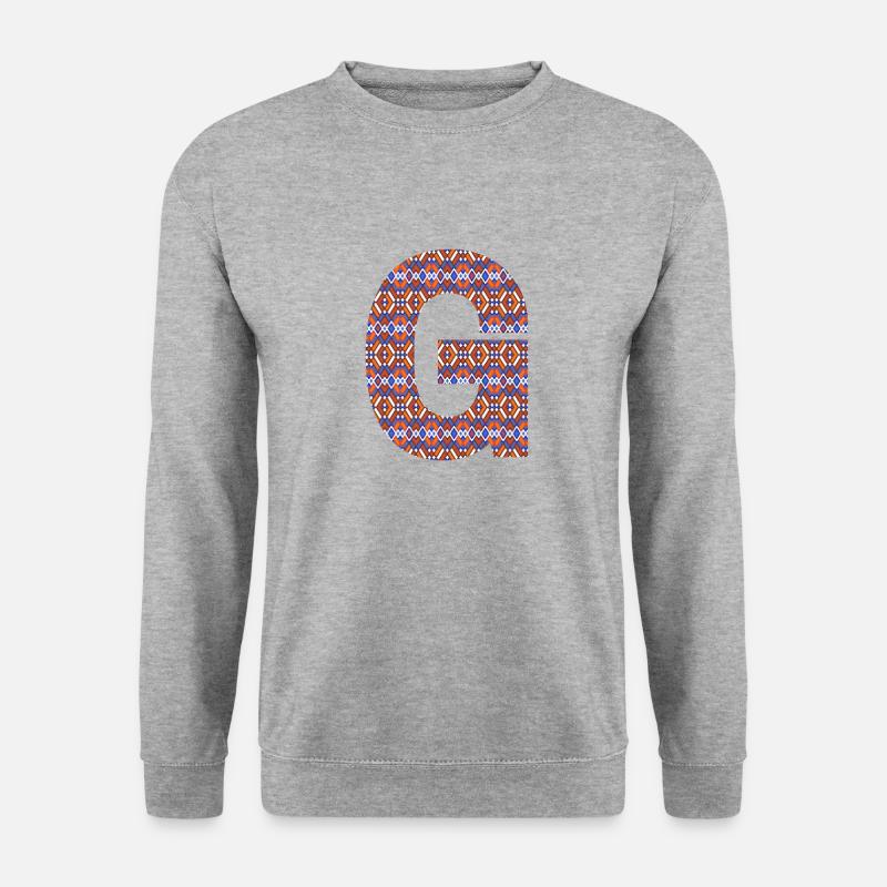 Monogram Letter G- geometric pattern - Unisex Sweatshirt - salt & pepper