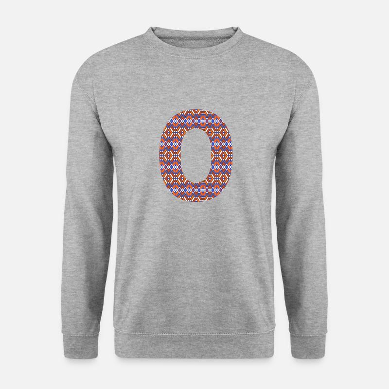 Monogram Letter O- geometric pattern - Unisex Sweatshirt - salt & pepper
